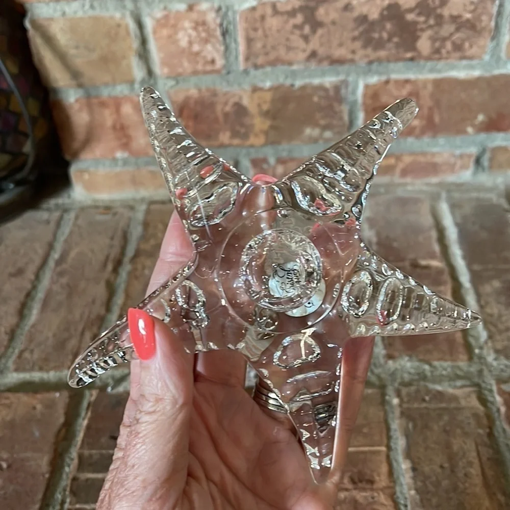 Cristal d' Arques France Genuine Lead Crystal Starfish Taper Candle Holders